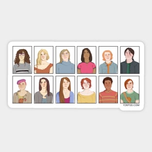 For mugs & cases - Y2K All Characters - season 1 order Sticker